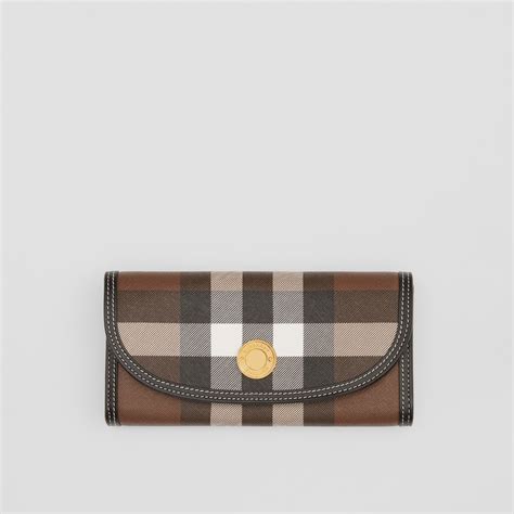 burberry wallet horseferry check|Check Continental Wallet in Dark birch brown.